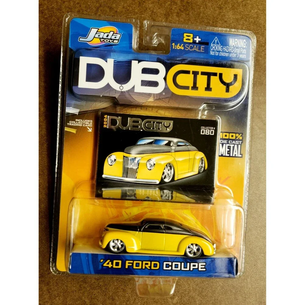 2004 JADA TOYS '40 FORD COUPE DUB CITY Series Yellow & Gray Collector #080 1:64